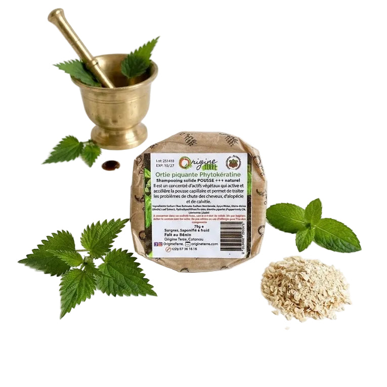 Shampooing Solide Ortie Piquante  Phytokératine - Origine Terre